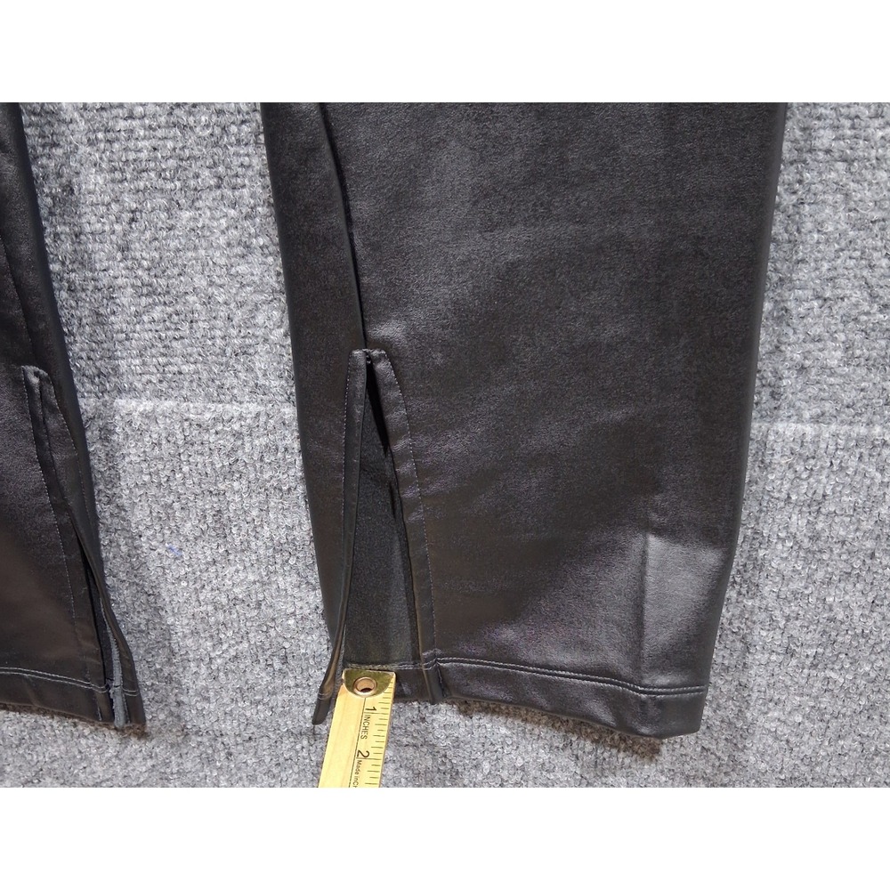 A New Day Pants Women's Size L Black Faux Leather Elastic Waist Open Inside Ankl - Picture 7 of 10